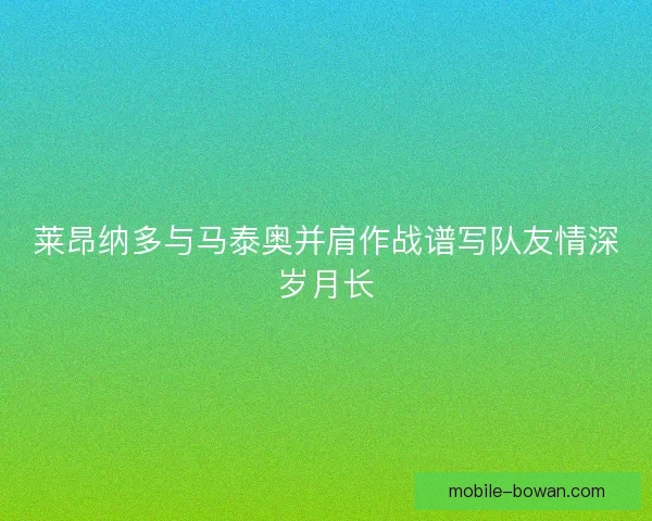 莱昂纳多与马泰奥并肩作战谱写队友情深岁月长