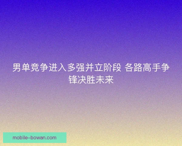 男单竞争进入多强并立阶段 各路高手争锋决胜未来